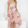 Style State Fluttering Dress - Pink Print
