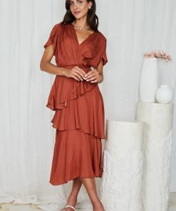 Spicy Sugar Gabbie Dress - Rust DRESSES