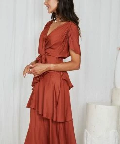 Spicy Sugar Gabbie Dress - Rust DRESSES