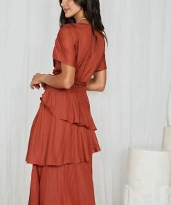 Spicy Sugar Gabbie Dress - Rust DRESSES
