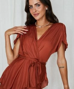 Spicy Sugar Gabbie Dress - Rust DRESSES