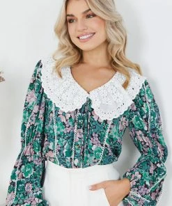 Style Box Gardner Top - Green Floral