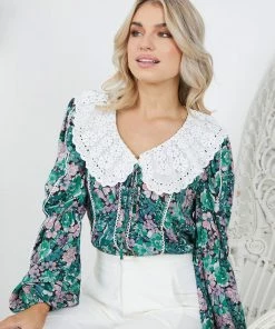 Style Box Gardner Top - Green Floral