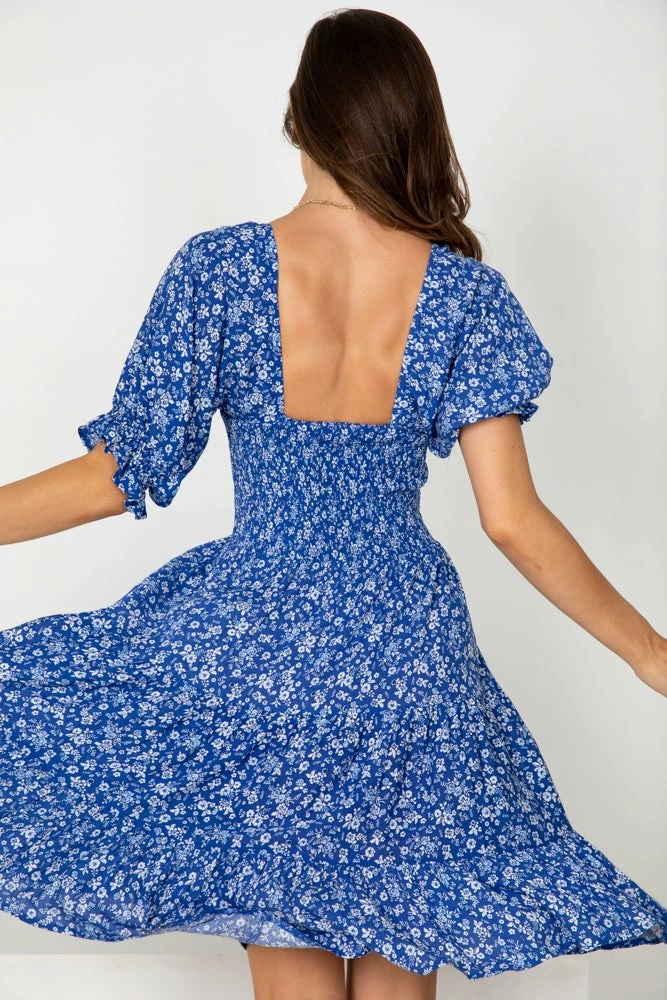 WeLove Fashion DRESSES Geraldine Dress - Navy Print 4 WeLove Fashion DRESSES Geraldine Dress - Navy Print