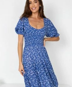 WeLove Fashion DRESSES Geraldine Dress - Navy Print