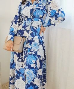White Closet DRESSES Gerdie Dress - Blue Floral 12 White Closet DRESSES Gerdie Dress - Blue Floral