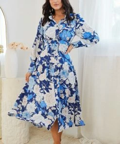 White Closet DRESSES Gerdie Dress - Blue Floral 13 White Closet DRESSES Gerdie Dress - Blue Floral