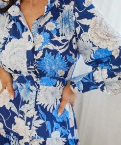 White Closet DRESSES Gerdie Dress - Blue Floral 15 White Closet DRESSES Gerdie Dress - Blue Floral