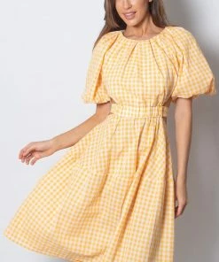 YH & Co (Chloe Yip) DRESSES Gertrude Dress - Orange Check 12 YH & Co (Chloe Yip) DRESSES Gertrude Dress - Orange Check