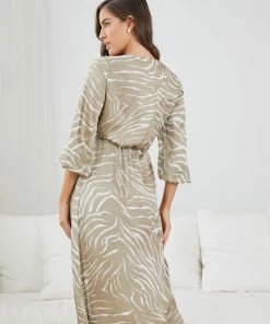 Spicy Sugar Giadey Dress - Dark Sage Print DRESSES