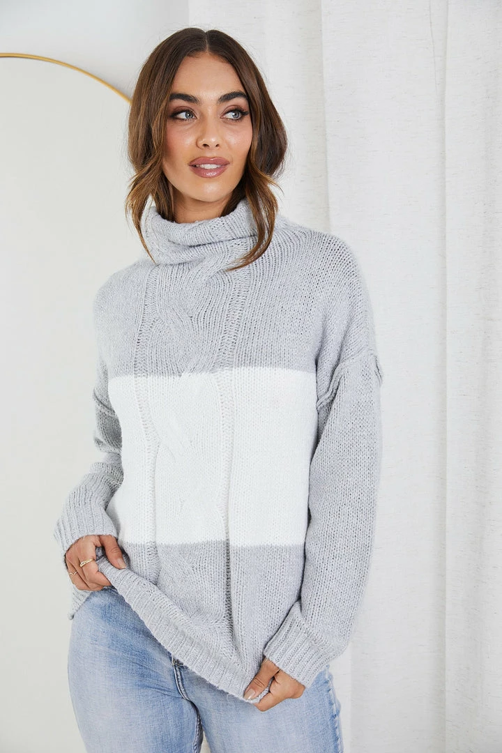 Miracle Fashion CLOTHING Gianna Knit - Grey Multi 3 Miracle Fashion CLOTHING Gianna Knit - Grey Multi