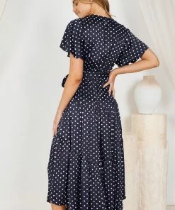 Ebby And I DRESSES Given Dress - Navy Spot