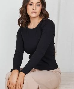 Miracle Fashion Glaycene Knit Top - Black