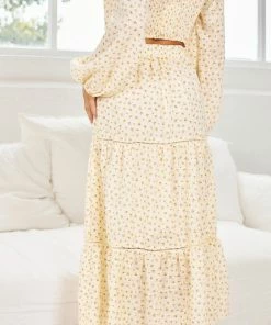 Into Fashion CLOTHING Gleci Skirt - Yellow Print