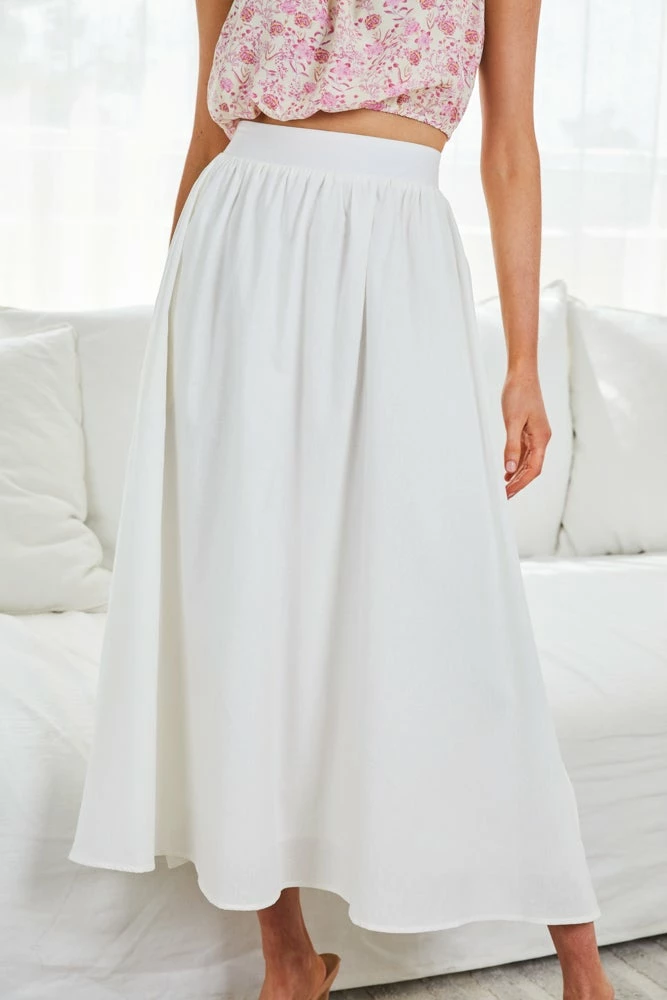 Pink Diamond CLOTHING Glenosa Skirt - White 4 Pink Diamond CLOTHING Glenosa Skirt - White