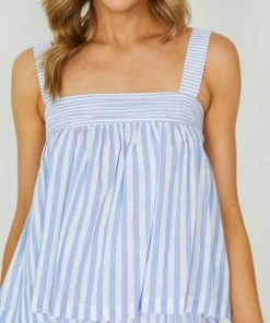 Label Of Love Graciela Top - Blue Stripe CLOTHING