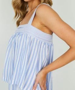 Label Of Love Graciela Top - Blue Stripe CLOTHING