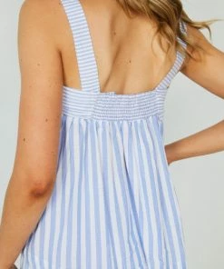Label Of Love Graciela Top - Blue Stripe CLOTHING