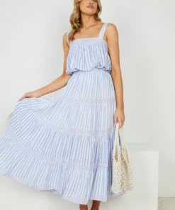 Label Of Love Graciela Top - Blue Stripe CLOTHING