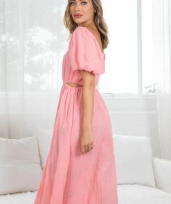 Desire Gretchel Dress - Pink Print DRESSES