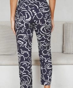White Closet Hachie Pants - Ink Print CLOTHING