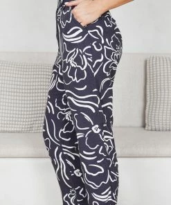 White Closet Hachie Pants - Ink Print CLOTHING