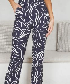 White Closet Hachie Pants - Ink Print CLOTHING