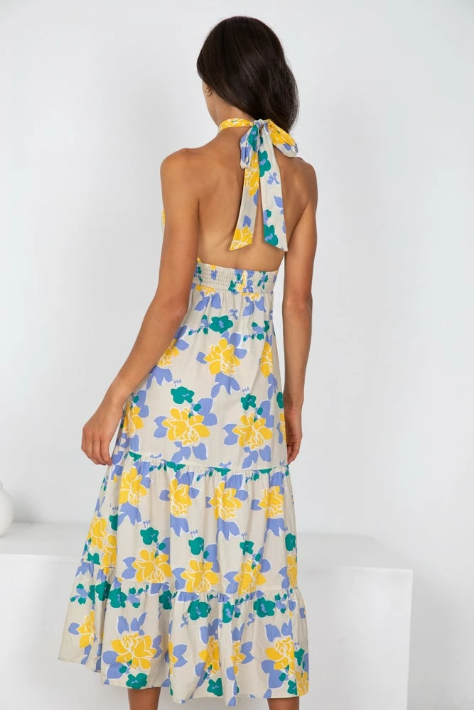 YH & Co (Chloe Yip) DRESSES Hamlin Dress - Beige Floral 4 YH & Co (Chloe Yip) DRESSES Hamlin Dress - Beige Floral