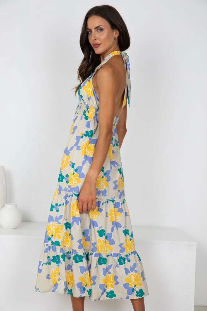 YH & Co (Chloe Yip) DRESSES Hamlin Dress - Beige Floral 5 YH & Co (Chloe Yip) DRESSES Hamlin Dress - Beige Floral