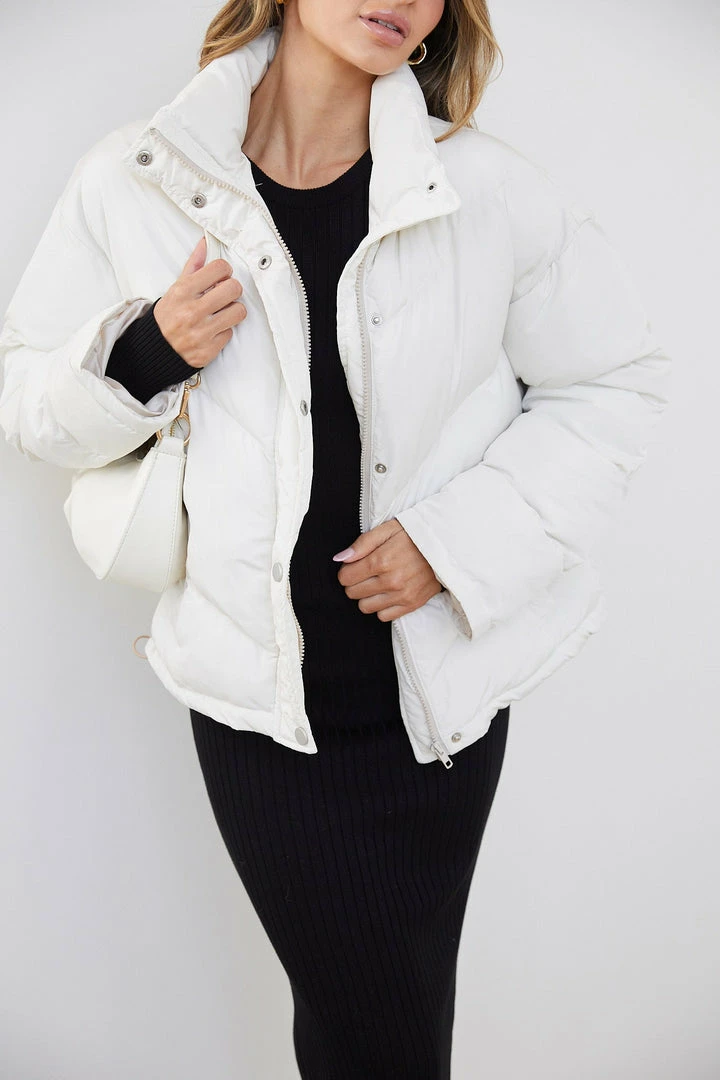Style Box Harlisse Puffer Jacket - Cream 3 Style Box Harlisse Puffer Jacket - Cream
