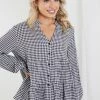 Miracle Fashion Harnette Top - Black Gingham CLOTHING