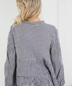 Miracle Fashion Harnette Top - Black Gingham CLOTHING