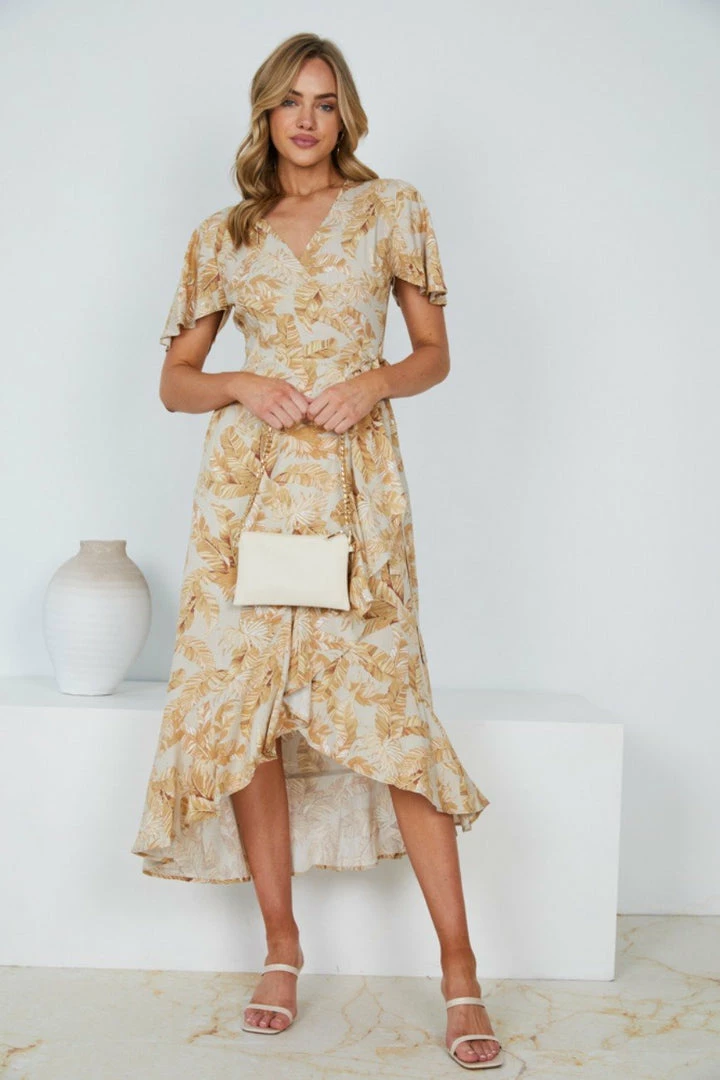 Rock Denim DRESSES Harriett Dress - Beige Print 3 Rock Denim DRESSES Harriett Dress - Beige Print