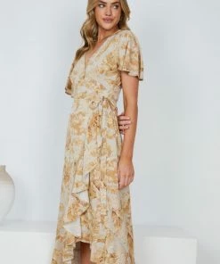 Rock Denim DRESSES Harriett Dress - Beige Print 9 Rock Denim DRESSES Harriett Dress - Beige Print
