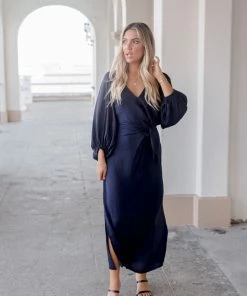 White Closet Heather Dress - Navy 10 White Closet Heather Dress - Navy