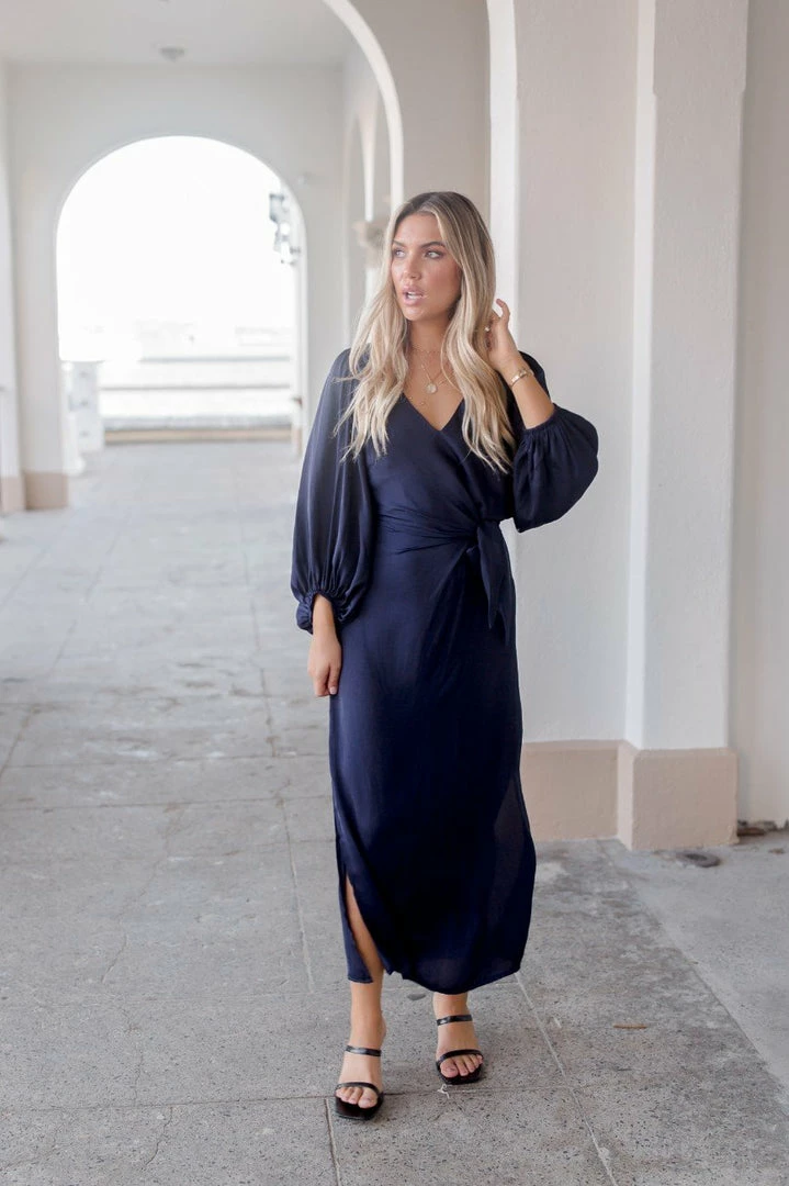 White Closet Heather Dress - Navy 6 White Closet Heather Dress - Navy