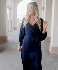 White Closet Heather Dress - Navy 9 White Closet Heather Dress - Navy