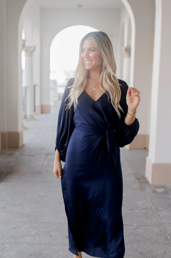 White Closet Heather Dress - Navy 5 White Closet Heather Dress - Navy