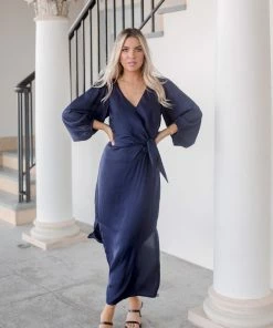 White Closet Heather Dress - Navy