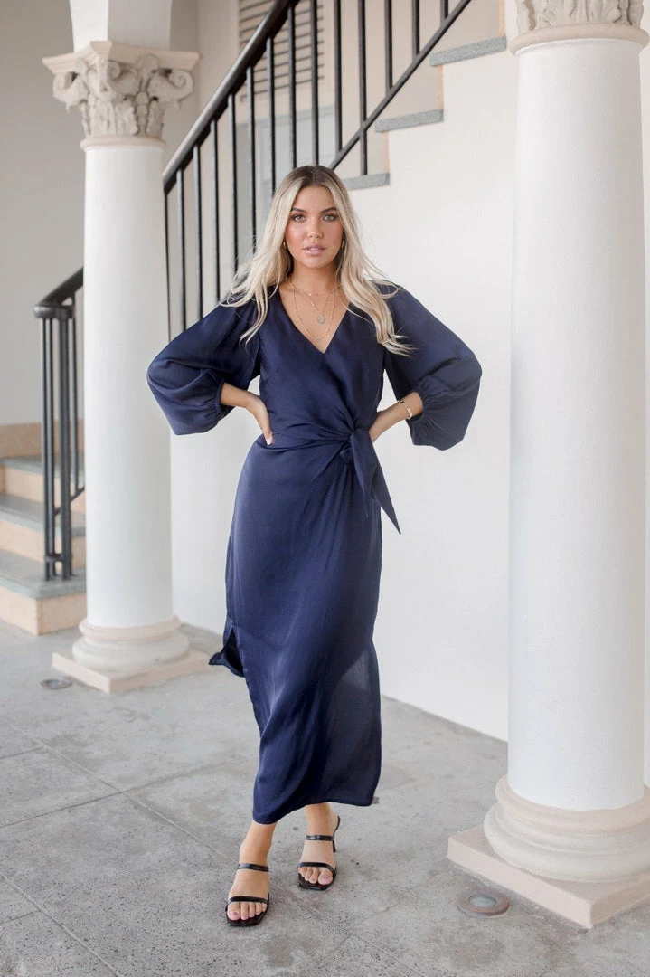 White Closet Heather Dress - Navy 3 White Closet Heather Dress - Navy