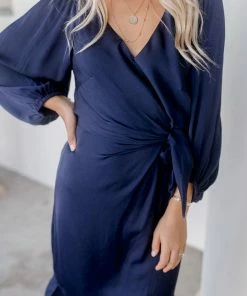 White Closet Heather Dress - Navy