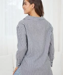 Miracle Fashion CLOTHING Hectorene Shirt - Black Stripe