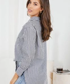 Miracle Fashion CLOTHING Hectorene Shirt - Black Stripe