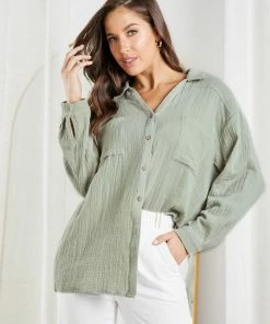 Style Box CLOTHING Helenus Shirt - Sage
