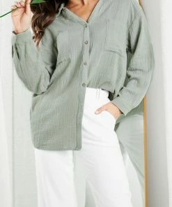 Style Box CLOTHING Helenus Shirt - Sage