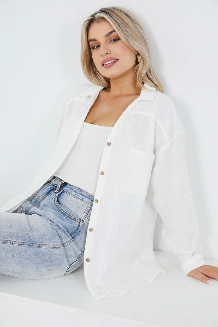 Style Box Helenus Shirt - White CLOTHING 7 Style Box Helenus Shirt - White CLOTHING