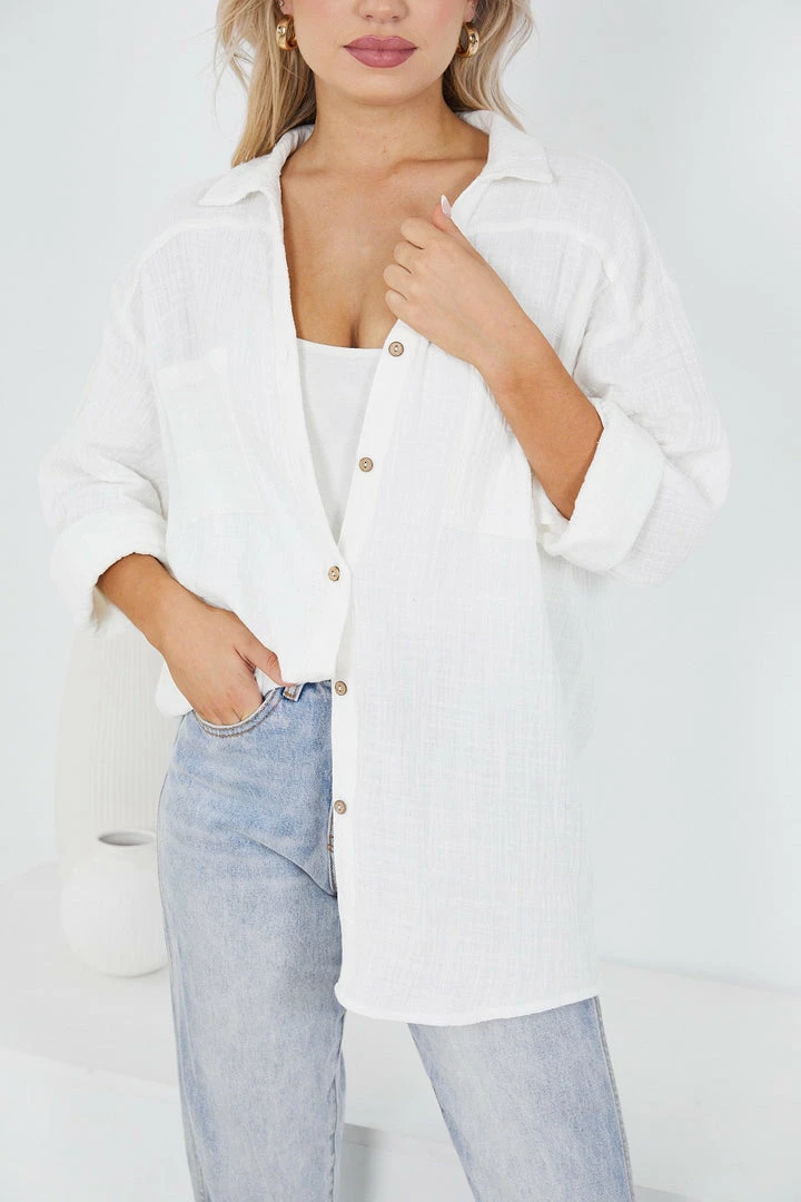 Style Box Helenus Shirt - White CLOTHING 6 Style Box Helenus Shirt - White CLOTHING