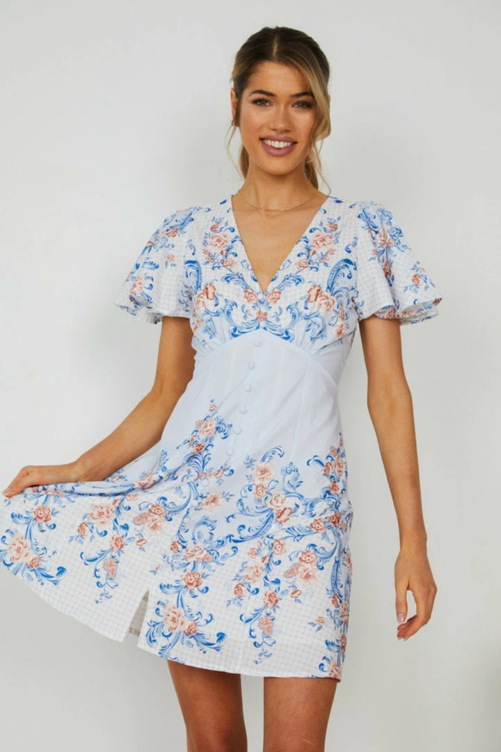 WeLove Fashion DRESSES Hensley Dress - Blue Print 7 WeLove Fashion DRESSES Hensley Dress - Blue Print