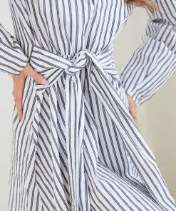 Paper Heart Hodiah Dress - White Stripe
