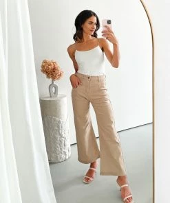 Paper Heart Hollie Pants - Light Tan
